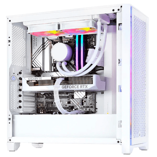 TECHNOID Snow White Gaming PC – Ryzen 9 7950X3D - GeForce RTX 4080 SUPER - 64GB DDR5 - 4TB SSD - Win 11 Pro - Technoid US