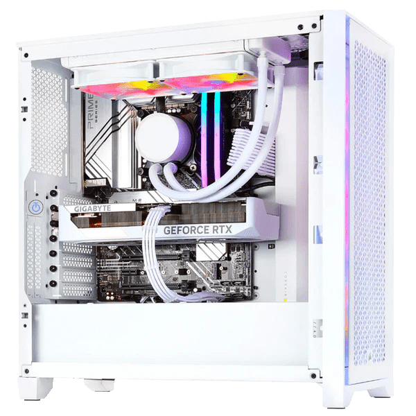 TECHNOID Snow White Gaming PC – Ryzen 9 7950X3D - GeForce RTX 4090 - 64GB DDR5 - 4TB SSD - Win 11 Pro - Technoid US